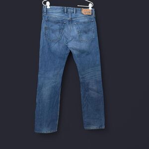 Y2K diesel Waykee straight leg jeans faded mid blue wash button fly